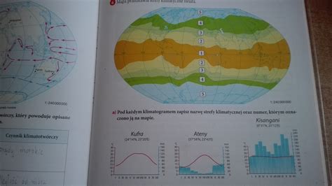 Mapa Przedstawia Strefy Klimatyczne Wiata A Pod Ka Dym Klimatogramem