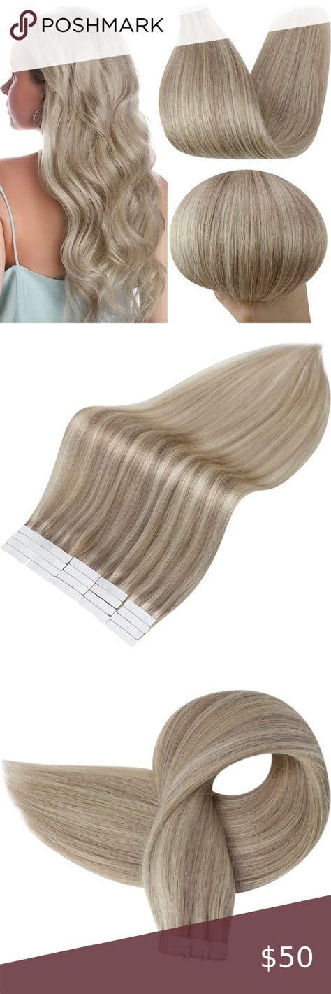 Tape In 22 Inch E P18 613 Ash Blonde Highlights Bleach Blonde Human