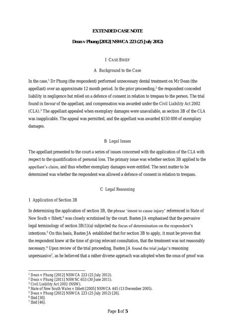 Extended Case Note Laws1052 Introducing Law And Justice Unsw