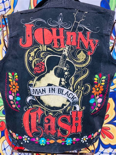 Johnny Cash Denim Vest Jacket Vintagegabriella