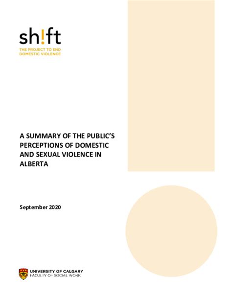 Pdf A Summary Of The Publics Perceptions Of Domestic And Sexual