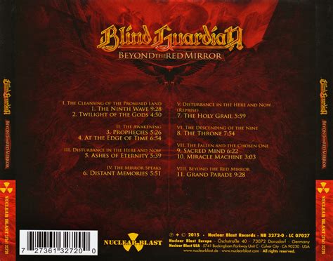 Carátula Trasera de Blind Guardian Beyond The Red Mirror Deluxe