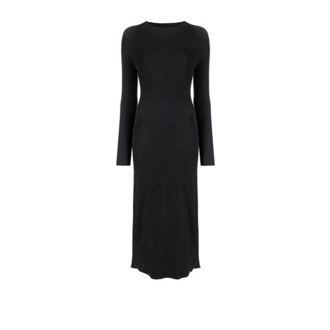 Aeron Black Lara Open Back Knitted Midi Dress Modesens