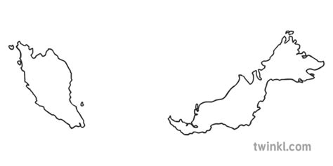 Malaysia Flag Black And White Png Map Outline Of Malaysia Country