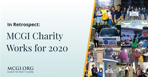 In Retrospect: MCGI Charity Works for 2020 - MCGI.org