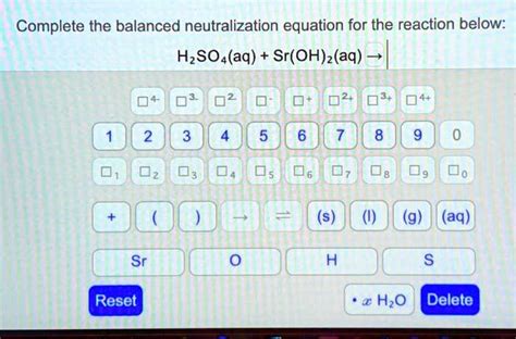 Solved Complete The Balanced Neutralization Equation For The Reaction