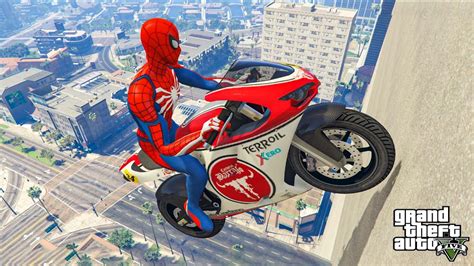 Gta 5 Iron Spiderman Motorcycle Stunts Fails Ragdolls Episode 3 Euphoria Ragdolls Youtube