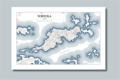 Tortola Map, Tortola Island Maps, Tortola Print, Tortola Art, Wall Art ...