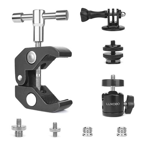 Buy LUXCEO Camera Kit Super Clamp Ball Head Hot Shoe Adapter 1 4