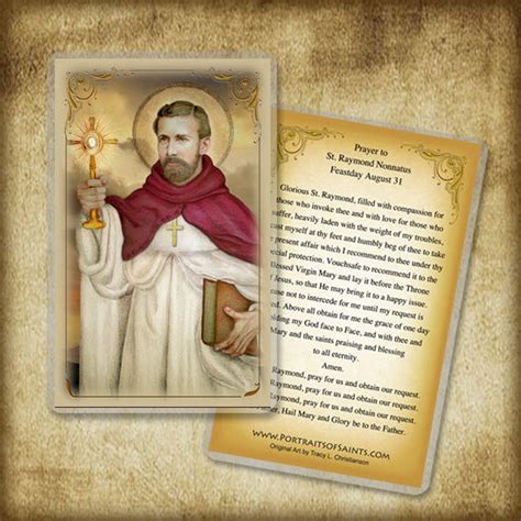 St Raymond Nonnatus Prayer Card Patron Of Obstetricians Etsy