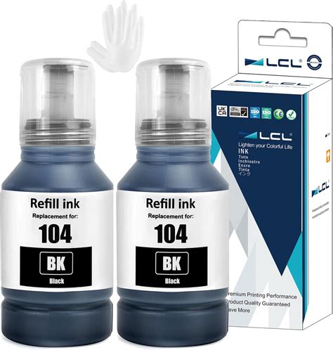 LCL 104 Haute capacité Encre Compatible pour Epson 104 Noir Bouteille d