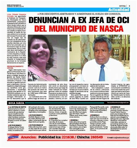 NOTICIAS DE NASCA LA PRIMERA EN INFORMACIÓN Comunidad Denuncian a