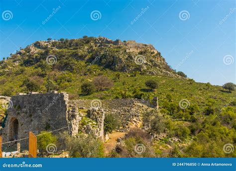 Kaunos Dalyan Turkey View Of The Ruins Of The Amphitheater And The