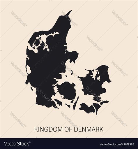 Highly Detailed Kingdom Of Denmark Map Royalty Free Vector