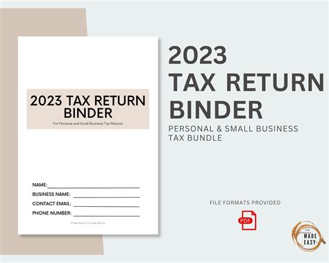 2023 Tax Return Binder Personal Small Business Tax PDF Download Tax ...