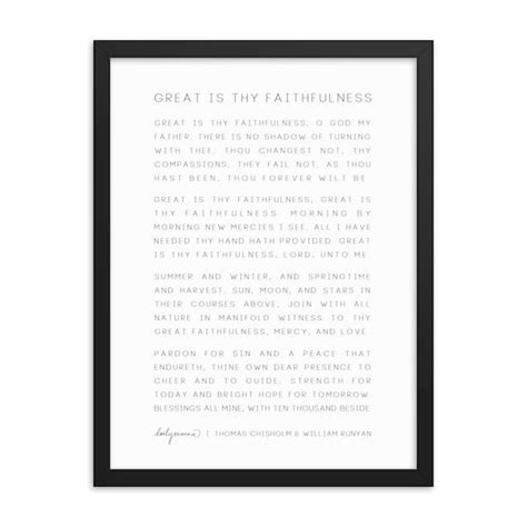 Great Is Thy Faithfulness Poster Etsy