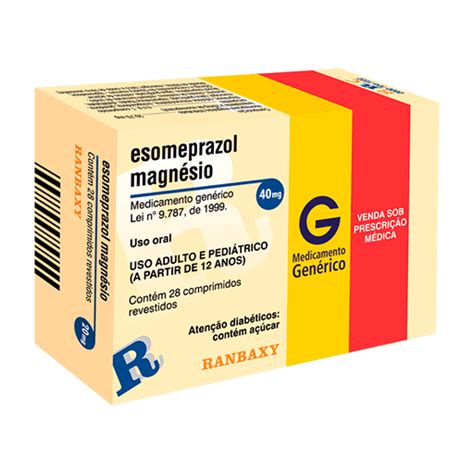 Esomeprazol 40mg Genérico Ranbaxy 28 Comprimidos Revestidos