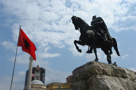 The Skenderbeu monument and Albanian flag | Today was our fi… | Flickr