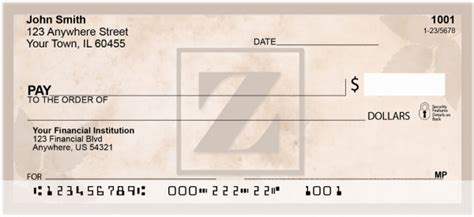 Simplistic Monogram 'Z' Personal Checks | Carousel Checks