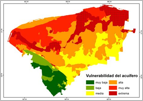 Mapa De La Vulnerabilidad Intr Nseca Del Acu Fero K Rstico Yucateco A