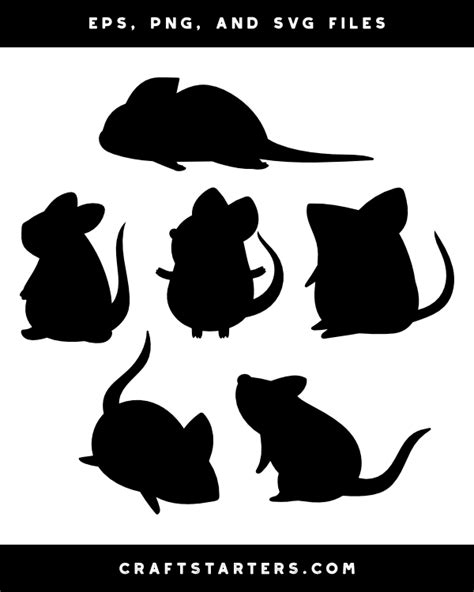 Cute Rat Silhouette Clip Art