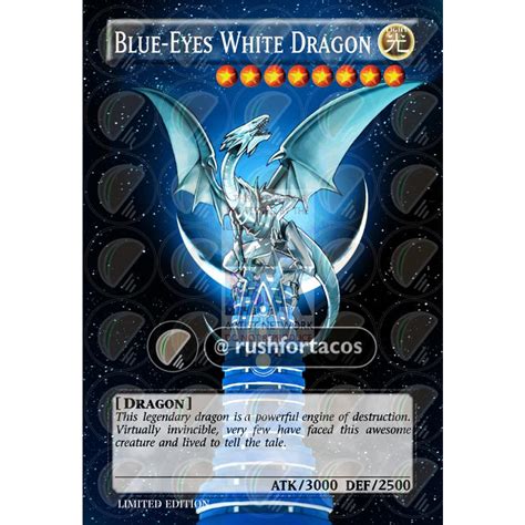 Blue Eyes White Dragon V6 Full Art Orica Custom Yu Gi Oh Card Zabatv