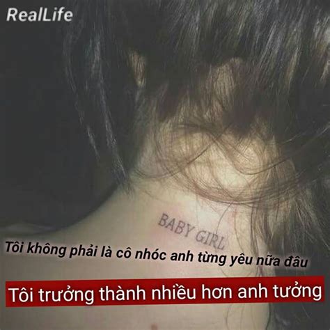 The Back Of A Womans Neck With An Inscription On It