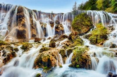 Pearl Waterfalls, Jiuzhaigou Valley, China jigsaw puzzle in Waterfalls ...