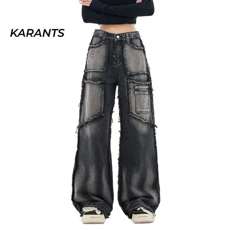 Bone Wash Karants Retro Local Brand Wide Tube Streetwear Hot Trend KQ Shopee Singapore