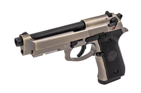 Raven R9 Full Metal GBB Pistol (M9A1 Brushed Aluminium.Black) - Airsoft ...
