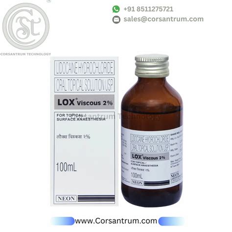 Lox Viscous 2 100ml Lidocaine Hydrochloride Oral Topical Solution At