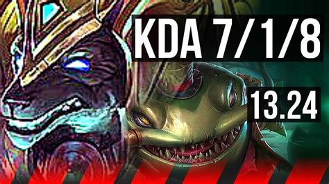 Nasus Vs Tahm Kench Top 7 1 8 Godlike 300 Games Rank 11 Nasus