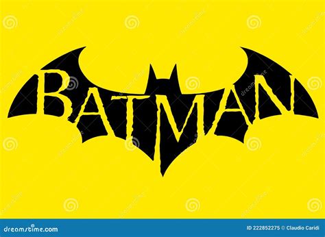 The Famous Batman Logo, Isolated On Yellow Background. Editorial Photo ...