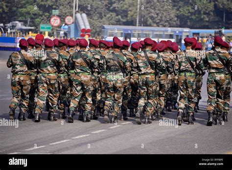 Indian army practice their parade during republic day. The ceremony is ...