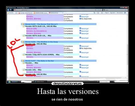hasta las versiones desmotivaciones