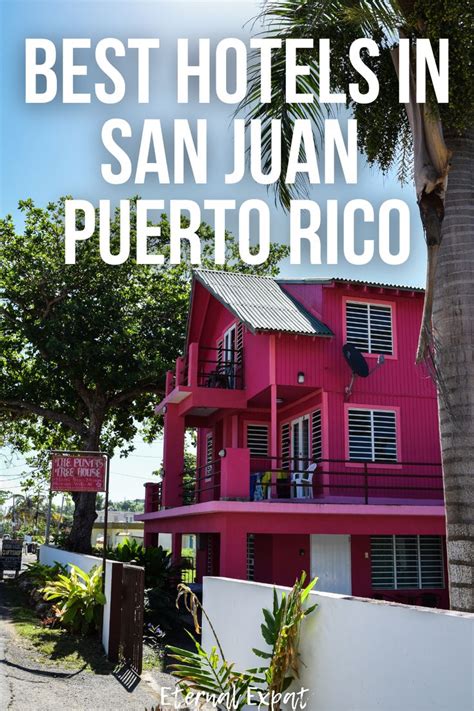 a pink building with the words best hotels in san juan puerto rico on ...