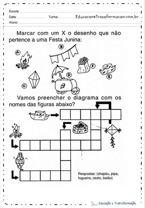 Atividade Sobre Festas Juninas 5 Ano - ZULEDU