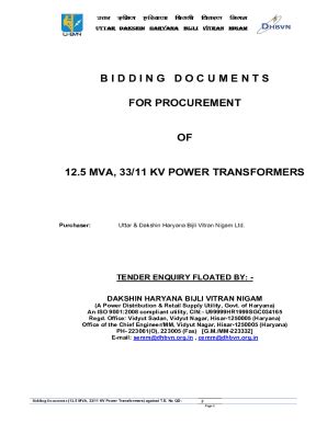 Fillable Online Tender Document E Procurement For Provision Of