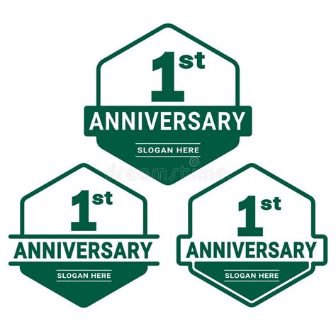 1 Years Anniversary Celebration Logotype 1st Anniversary Logo