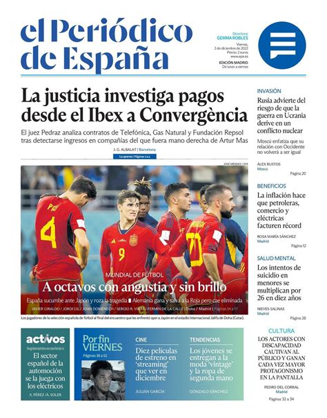 El PeriÓdico De EspaÑa De Hoy Viernes 2 De Diciembre De 2022 El