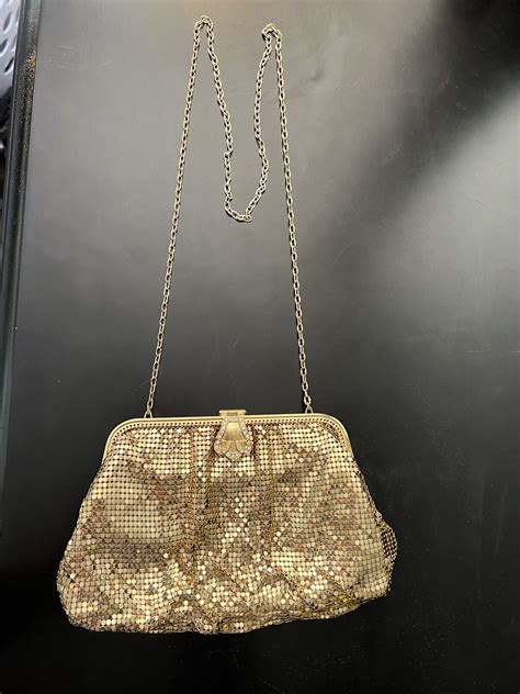 Vintage Whiting Davis Gold Mesh Evening Bag Purse L Gem