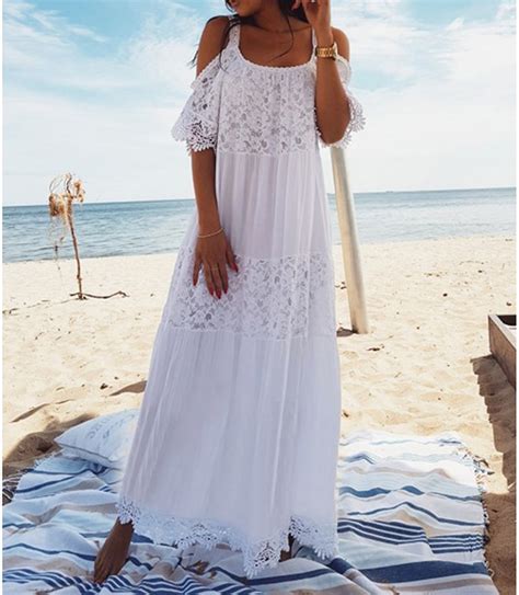 Robe Longue Dentelle Paules D Nud Es Boho Boh Me Chic Dressl Mony