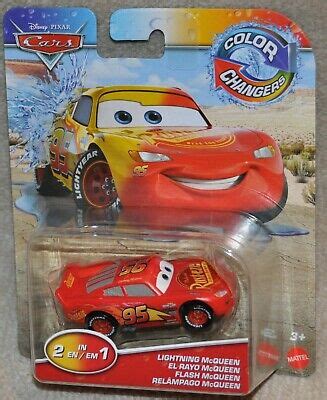 DISNEY PIXAR CARS Color Changers LIGHTNING MCQUEEN 2 IN 1 Race Car ...