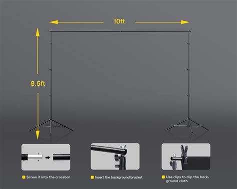 RALENO Photography Lighting Kit 8 5 X 10ft Backdrop Stand With Green