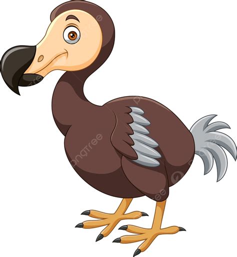 Schattige Dodo Vogel Cartoon Op Witte Achtergrond Schacht Columbidae