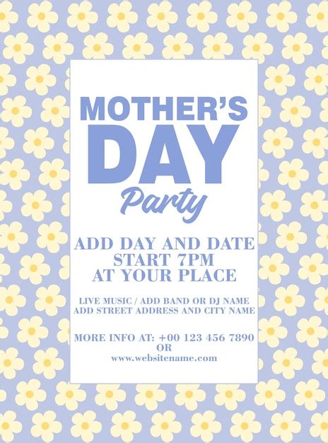 Premium Vector Mothers Day Party Poster Flyer Or Social Media Post Design