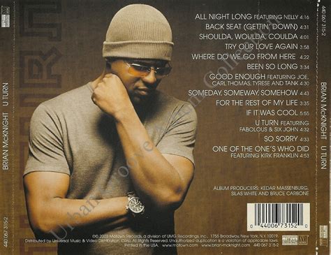 Urban Groove Album Collection Brian Mcknight U Turn 2003 Randb Male Singer