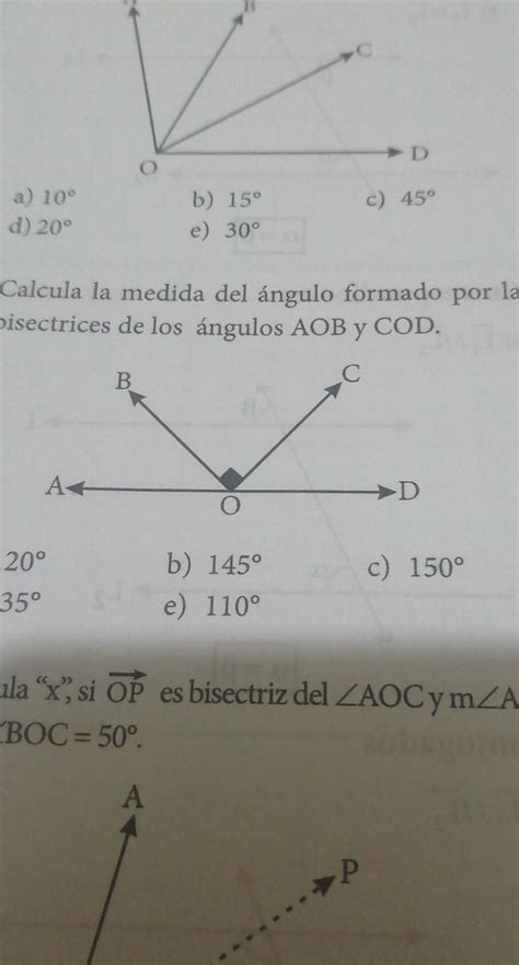 Calcular La Medida Del Angulo Que Forman Las Bisectrices De Los Angulos