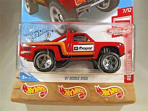 2019 Hot Wheels Target Exclusive 64 Red Edition 7 12 87 DODGE D100 Red W 5 Sp Contemporary