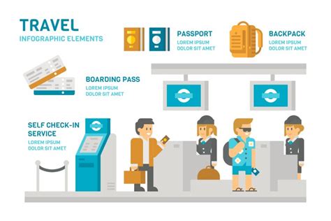 Flying Passenger Aircrafts Plane Check In Vector Image